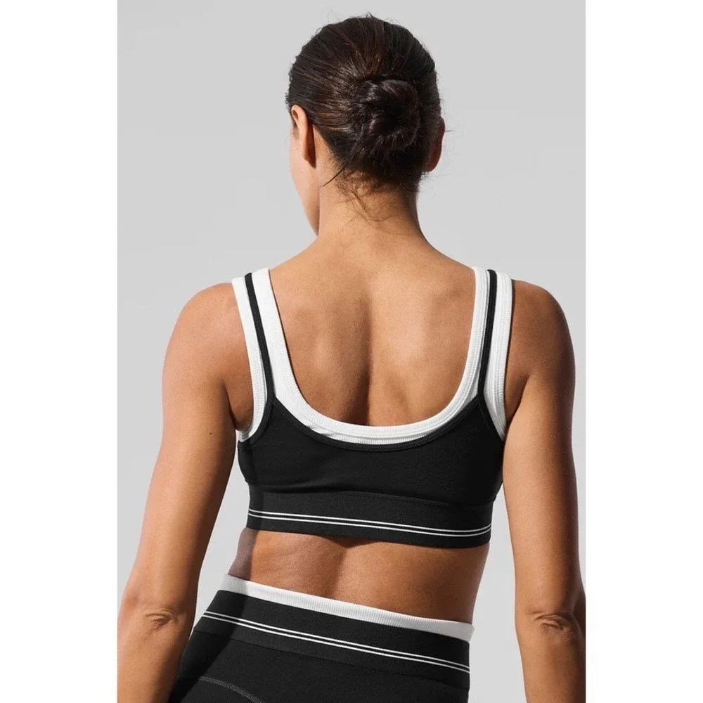Alo Yoga Airbrush Better Together Bra Black/White XXS